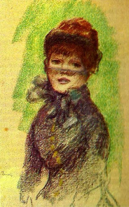 Pierre-Auguste Renoir flicka med hatt och flor